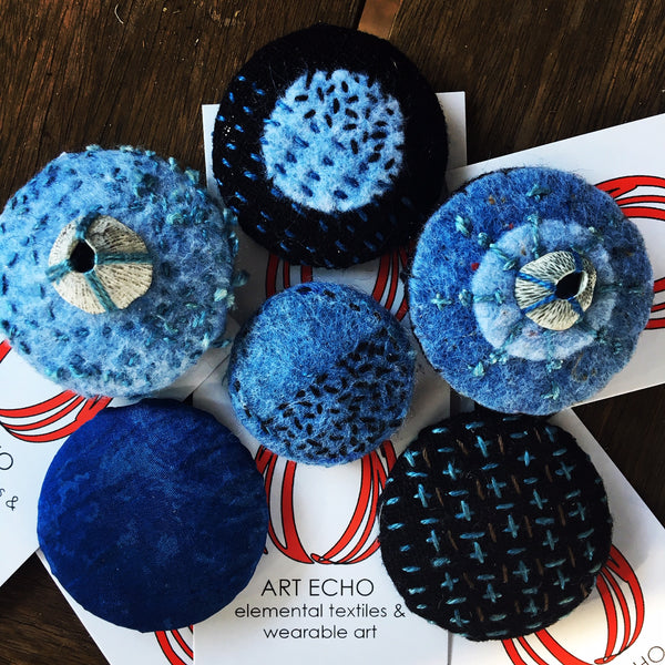 Buttons & Brooches - Sashiko